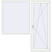 BALCONY DOOR REHAU EURO 70 2000x2100 mm RAL 9016 Traffic white two-sided
