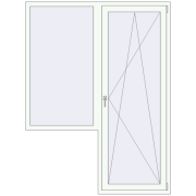BALCONY DOOR REHAU EURO 70 1580x2100 mm RAL 9016 Traffic white two-sided