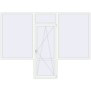 BALCONY DOOR REHAU EURO 70 3250x2400 mm RAL 9016 Traffic white two-sided