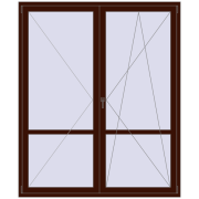 BALCONY DOOR REHAU SYNEGO 1800x2170 mm BLACK_CHERRY two-sided