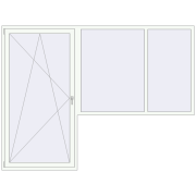 BALCONY DOOR REHAU EURO 60 2800x2100 mm RAL 9016 Traffic white two-sided BALCONY DOOR REHAU EURO 60 2800x2100 mm RAL 9016 Traffic white two-sided