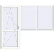 BALCONY DOOR REHAU EURO 60 2350x1960 mm RAL 9016 Traffic white two-sided