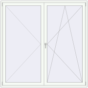 BALCONY DOOR REHAU EURO 60 2000x2000 mm RAL 9016 Traffic white two-sided