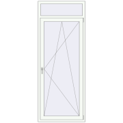 BALCONY DOOR REHAU EURO 70 890x2280 mm RAL 9016 Traffic white two-sided