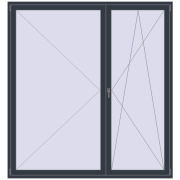 BALCONY DOOR REHAU SYNEGO 2150x2300 mm ANTHRACITE_GREY_STRUKTURAL two-sided
