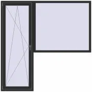BALCONY DOOR REHAU EURO 60 2100x2100 mm BLACK_STRUCTURAL two-sided BALCONY DOOR REHAU EURO 60 2100x2100 mm BLACK_STRUCTURAL two-sided