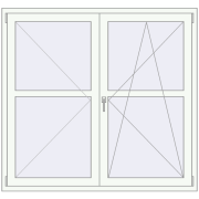 BALCONY DOOR REHAU EURO 60 1600x1500 mm RAL 9016 Traffic white two-sided