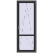 BALCONY DOOR REHAU EURO 60 800x2100 mm ANTHRACITE_GREY_GLATT two-sided