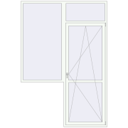 Uși de balcon 1950x2840 mm BALCONY DOOR REHAU EURO 70 RAL 9016 Traffic white two-sided