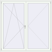 BALCONY DOOR REHAU SYNEGO 2000x2000 mm RAL 9016 Traffic white two-sided