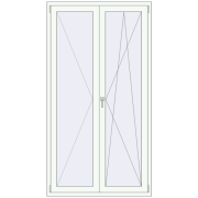 BALCONY DOOR REHAU SYNEGO 1210x2210 mm RAL 9016 Traffic white two-sided