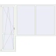 BALCONY DOOR REHAU EURO 70 2750x2350 mm RAL 9016 Traffic white two-sided