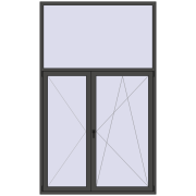 BALCONY DOOR REHAU EURO 60 1700x2820 mm BASALT_GREY two-sided