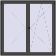BALCONY DOOR REHAU EURO 60 2000x2000 mm BASALT_GREY two-sided