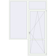 Uși de balcon 1950x2840 mm BALCONY DOOR REHAU EURO 70 RAL 9016 Traffic white two-sided
