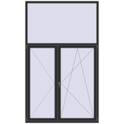 BALCONY DOOR REHAU EURO 60 1700x2820 mm ANTHRACITE_GREY_GLATT two-sided