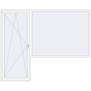 BALCONY DOOR REHAU SYNEGO 3000x2400 mm RAL 9016 Traffic white two-sided