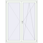 BALCONY DOOR REHAU SYNEGO 1500x2000 mm RAL 9016 Traffic white two-sided