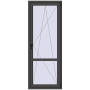 BALCONY DOOR REHAU EURO 60 800x2100 mm BASALT_GREY two-sided
