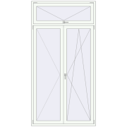 BALCONY DOOR REHAU EURO 70 1370x2655 mm RAL 9016 Traffic white two-sided