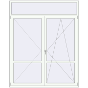 BALCONY DOOR REHAU EURO 60 1860x2320 mm RAL 9016 Traffic white two-sided