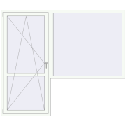 BALCONY DOOR REHAU EURO 70 2300x1967 mm RAL 9016 Traffic white two-sided