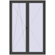 BALCONY DOOR REHAU SYNEGO 1600x2400 mm BASALT_GREY two-sided
