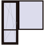 BALCONY DOOR REHAU EURO 60 2000x2100 mm BLACK_BROWN two-sided
