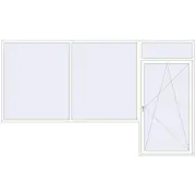 BALCONY DOOR REHAU SYNEGO 4000x2400 mm RAL 9016 Traffic white two-sided