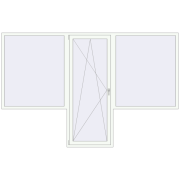 Uși de balcon 3250x2100 mm BALCONY DOOR REHAU EURO 70 RAL 9016 Traffic white two-sided