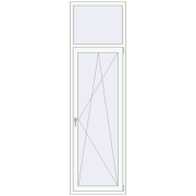 BALCONY DOOR REHAU EURO 60 760x2600 mm RAL 9016 Traffic white two-sided