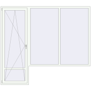 BALCONY DOOR REHAU EURO 70 2632x2300 mm RAL 9016 Traffic white two-sided BALCONY DOOR REHAU EURO 70 2632x2300 mm RAL 9016 Traffic white two-sided