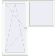 BALCONY DOOR REHAU SYNEGO 2000x2100 mm RAL 9016 Traffic white two-sided