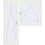 BALCONY DOOR REHAU EURO 60 1750x2050 mm RAL 9016 Traffic white two-sided BALCONY DOOR REHAU EURO 60 1750x2050 mm RAL 9016 Traffic white two-sided