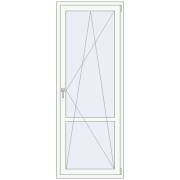 Uși de balcon 800x2100 mm BALCONY DOOR REHAU EURO 60 RAL 9016 Traffic white two-sided