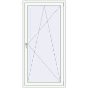 Uși de balcon 1000x2000 mm BALCONY DOOR REHAU EURO 70 RAL 9016 Traffic white two-sided
