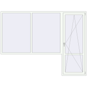 BALCONY DOOR REHAU SYNEGO 2800x2100 mm RAL 9016 Traffic white two-sided