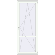 BALCONY DOOR REHAU EURO 60 890x2280 mm RAL 9016 Traffic white two-sided