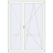 BALCONY DOOR REHAU EURO 70 1500x2100 mm RAL 9016 Traffic white two-sided