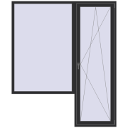 BALCONY DOOR REHAU SYNEGO 2000x2400 mm ANTHRACITE_GREY_GLATT two-sided