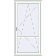 BALCONY DOOR REHAU EURO 60 1000x2000 mm RAL 9016 Traffic white two-sided