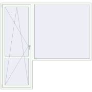 BALCONY DOOR REHAU EURO 60 2462x2350 mm RAL 9016 Traffic white two-sided