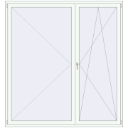 BALCONY DOOR REHAU SYNEGO 2150x2300 mm RAL 9016 Traffic white two-sided