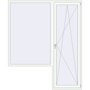 BALCONY DOOR REHAU SYNEGO 2000x2400 mm RAL 9016 Traffic white two-sided