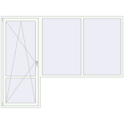 BALCONY DOOR REHAU EURO 70 2800x2100 mm RAL 9016 Traffic white two-sided