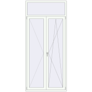 Uși de balcon 1230x2710 mm BALCONY DOOR REHAU EURO 60 RAL 9016 Traffic white two-sided