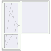 BALCONY DOOR REHAU EURO 60 2000x2100 mm RAL 9016 Traffic white two-sided