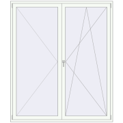 BALCONY DOOR REHAU SYNEGO 1900x2240 mm RAL 9016 Traffic white two-sided