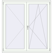 BALCONY DOOR REHAU SYNEGO 1500x1600 mm RAL 9016 Traffic white two-sided
