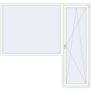 BALCONY DOOR REHAU EURO 70 2420x2280 mm RAL 9016 Traffic white two-sided BALCONY DOOR REHAU EURO 70 2420x2280 mm RAL 9016 Traffic white two-sided